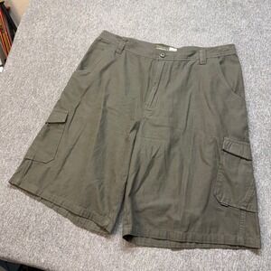 Gotcha Mens Olive Green Cotton Cargo Shorts Size 38 Utility Outdoor Casual